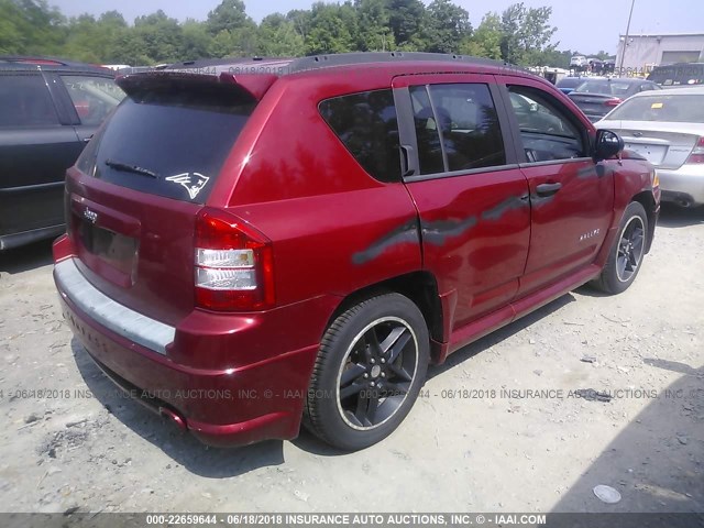 1J8FT47WX7D370225 - 2007 JEEP COMPASS RED photo 4