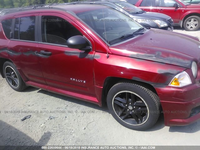 1J8FT47WX7D370225 - 2007 JEEP COMPASS RED photo 6