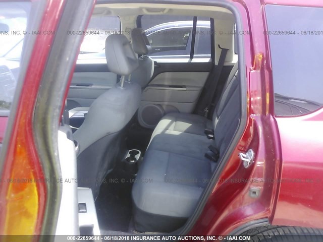 1J8FT47WX7D370225 - 2007 JEEP COMPASS RED photo 8