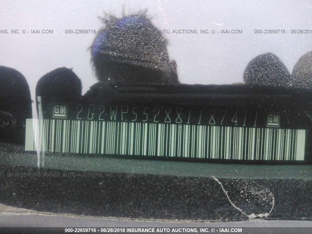 2G2WP552881187411 - 2008 PONTIAC GRAND PRIX SILVER photo 9