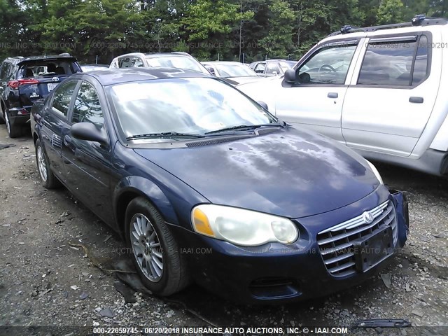 1C3EL46X84N302450 - 2004 CHRYSLER SEBRING LX BLUE photo 1