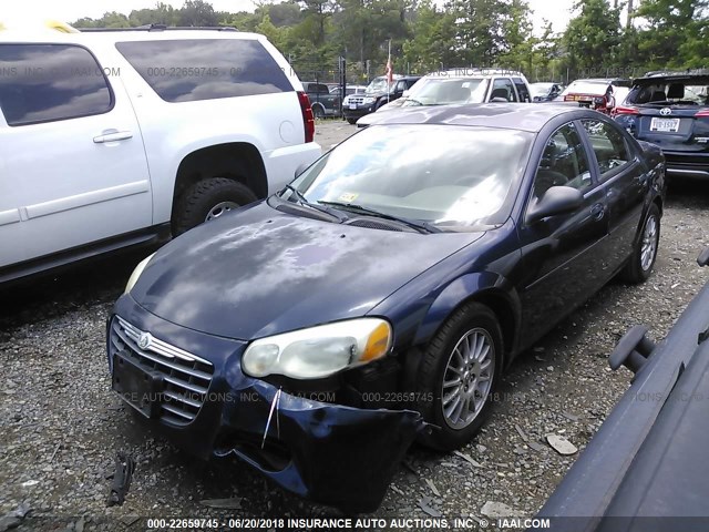 1C3EL46X84N302450 - 2004 CHRYSLER SEBRING LX BLUE photo 2