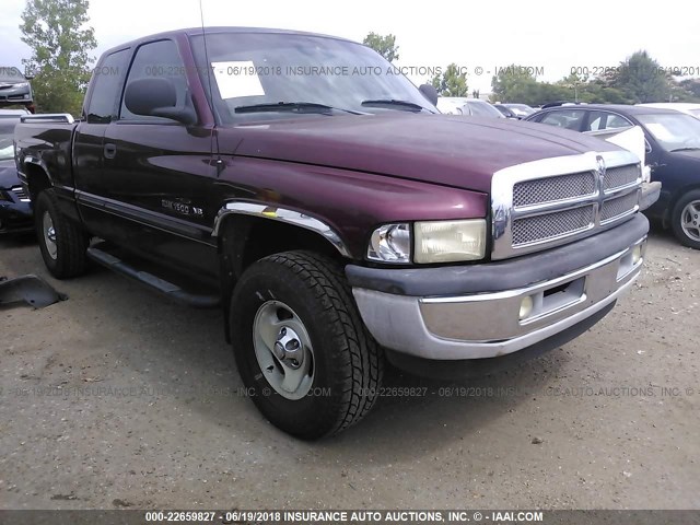 1B7HF13Z0YJ108139 - 2000 DODGE RAM 1500 BURGUNDY photo 1