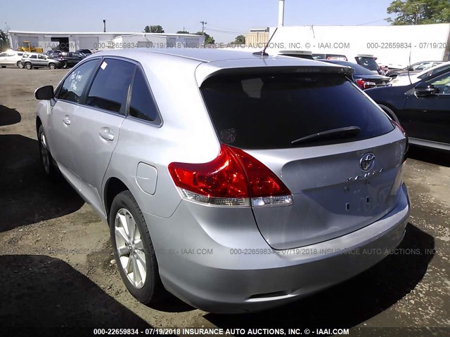 4T3BA3BB4BU028680 - 2011 TOYOTA VENZA SILVER photo 3