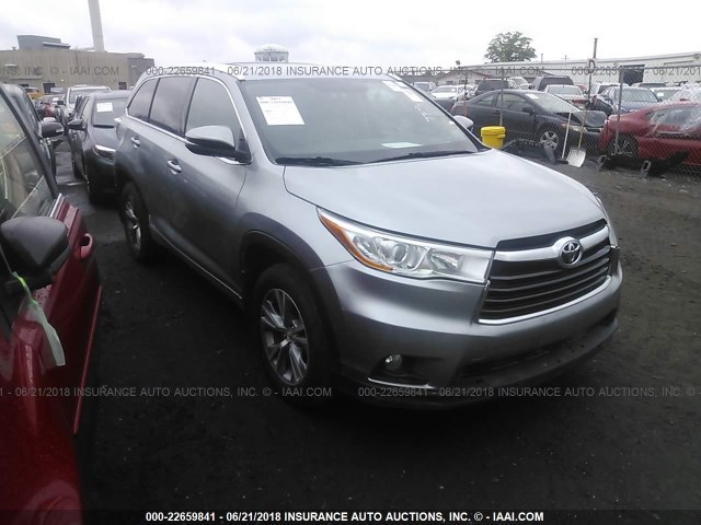 5TDJKRFH9FS171481 - 2015 TOYOTA HIGHLANDER XLE ვერცხლისფერი ფოტო 1