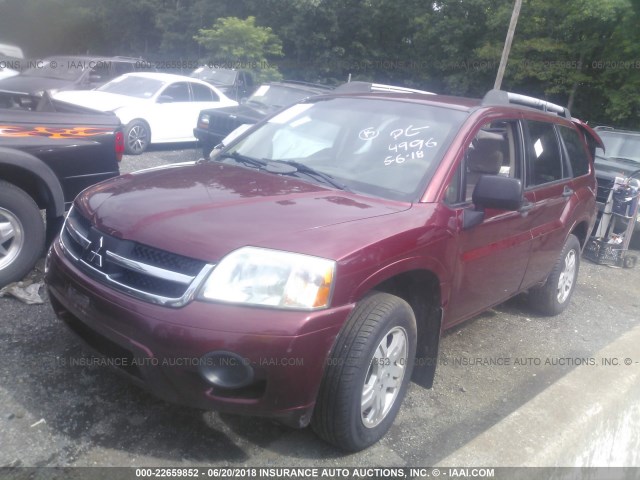 4A4MN21S07E080145 - 2007 MITSUBISHI ENDEAVOR LS BURGUNDY photo 2