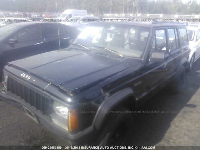 1J4FJ28PXPL517250 - 1993 JEEP CHEROKEE BLACK photo 2