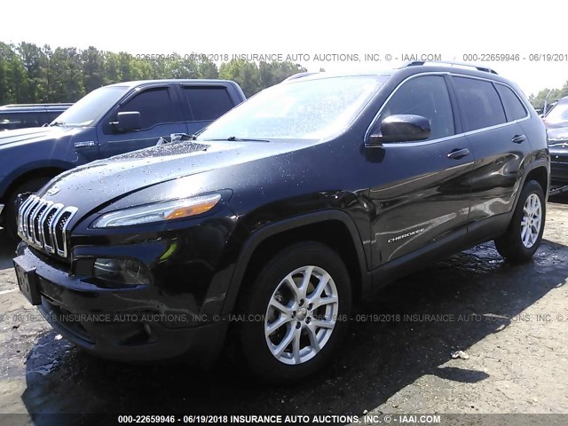 1C4PJMCS7EW151955 - 2014 JEEP CHEROKEE LATITUDE BLACK photo 2