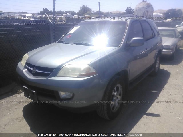 2HNYD18601H521331 - 2001 ACURA MDX TOURING GRAY photo 2