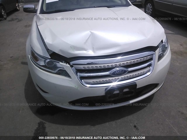 1FAHP2FW0AG113192 - 2010 FORD TAURUS LIMITED WHITE photo 6