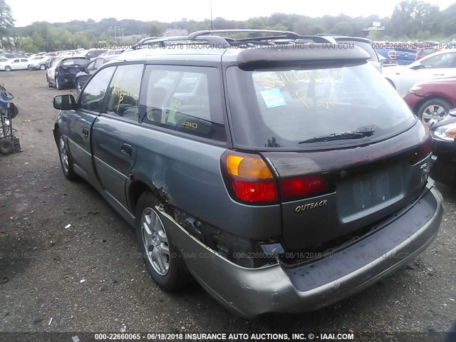 4S3BH675117656478 - 2001 SUBARU LEGACY OUTBACK AWP GREEN photo 3