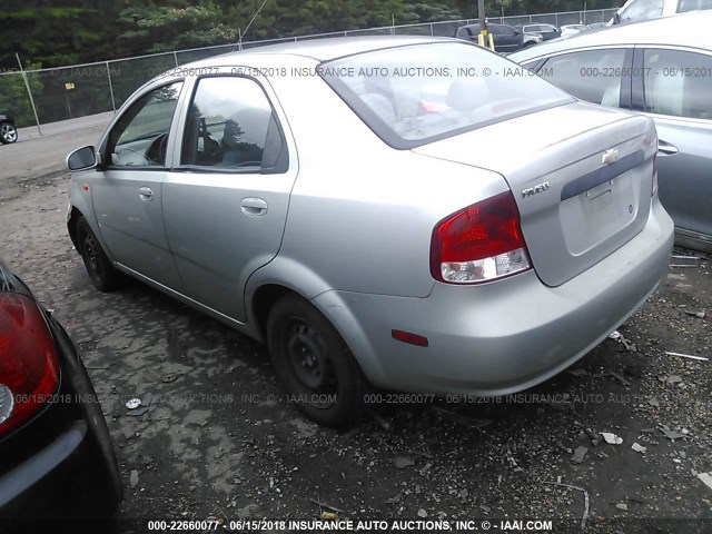 KL1TD52624B145204 - 2004 CHEVROLET AVEO SILVER photo 3