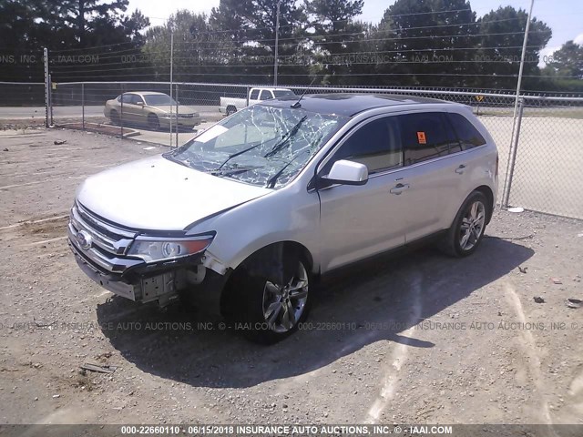 2FMDK3KC2BBA32627 - 2011 FORD EDGE LIMITED SILVER photo 2