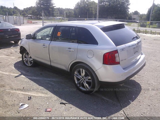 2FMDK3KC2BBA32627 - 2011 FORD EDGE LIMITED SILVER photo 3