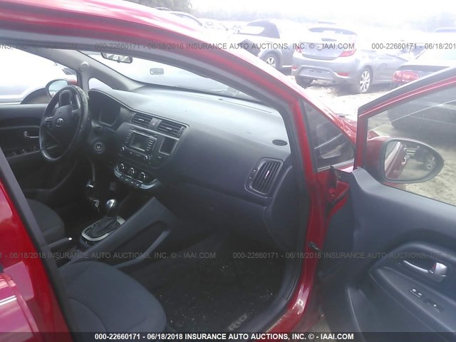 KNADN4A38D6189533 - 2013 KIA RIO EX/SX RED photo 5