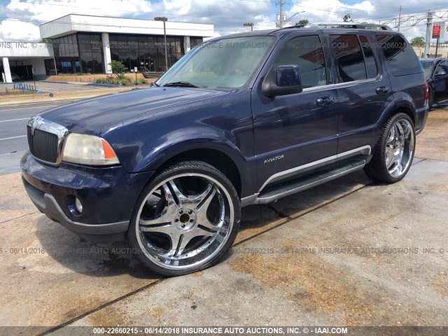 5LMEU68H14ZJ25185 - 2004 LINCOLN AVIATOR BLUE photo 2