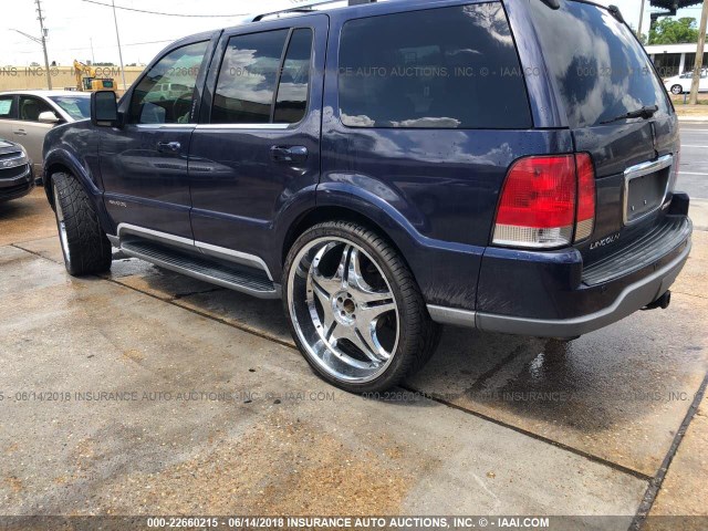 5LMEU68H14ZJ25185 - 2004 LINCOLN AVIATOR BLUE photo 3