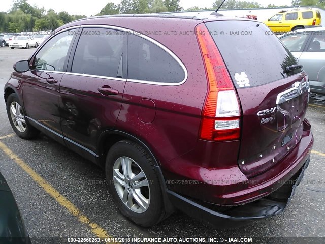 5J6RE4H75BL095992 - 2011 HONDA CR-V EXL MAROON photo 3