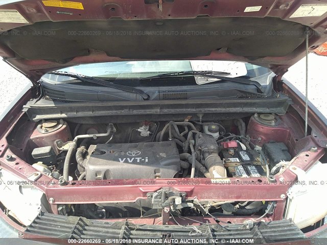 JTLKT324864092627 - 2006 TOYOTA SCION XB მუქწითელი ფოტო 10