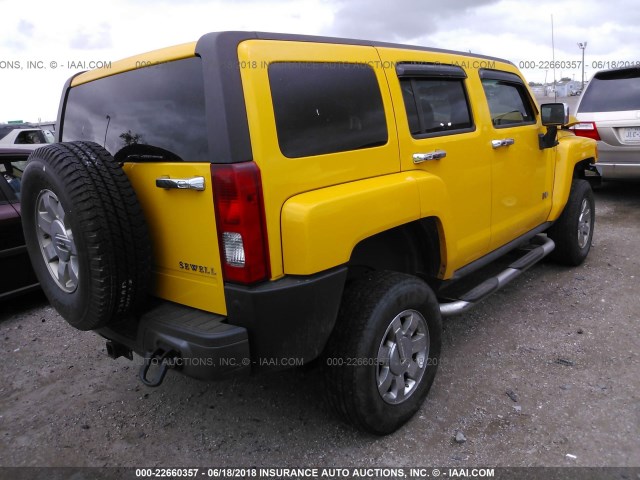 5GTDN136768331198 - 2006 HUMMER H3 YELLOW photo 4