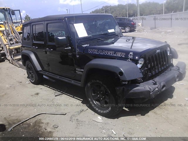 1C4BJWDG5GL156043 - 2016 JEEP WRANGLER UNLIMITE SPORT BLACK photo 1