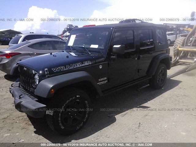 1C4BJWDG5GL156043 - 2016 JEEP WRANGLER UNLIMITE SPORT BLACK photo 2