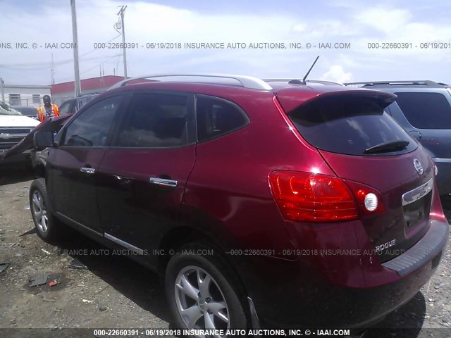 JN8AS5MT3BW174231 - 2011 NISSAN ROGUE S/SV/KROM RED photo 3