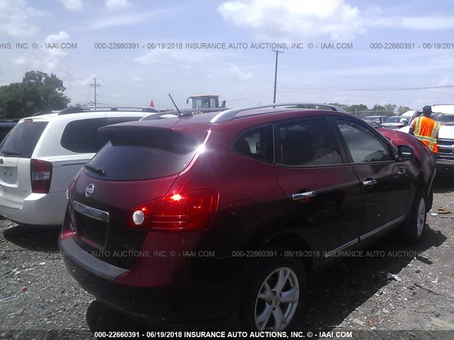 JN8AS5MT3BW174231 - 2011 NISSAN ROGUE S/SV/KROM RED photo 4