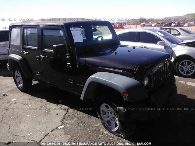 1C4BJWDG1DL685856 - 2013 JEEP WRANGLER UNLIMITE SPORT BLACK photo 1