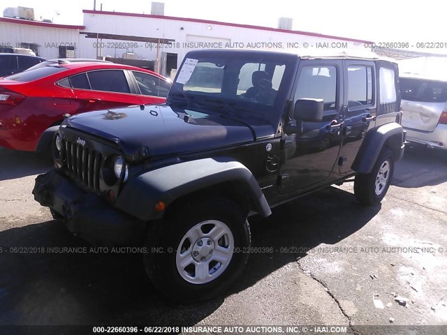 1C4BJWDG1DL685856 - 2013 JEEP WRANGLER UNLIMITE SPORT BLACK photo 2