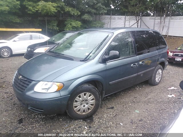 1A4GP45R56B661572 - 2006 CHRYSLER TOWN & COUNTRY  TEAL photo 2