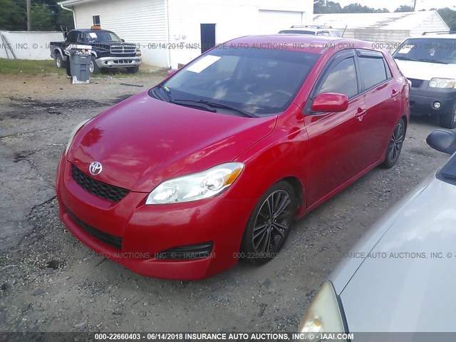 2T1KU40E59C012714 - 2009 TOYOTA COROLLA MATRIX  RED photo 2