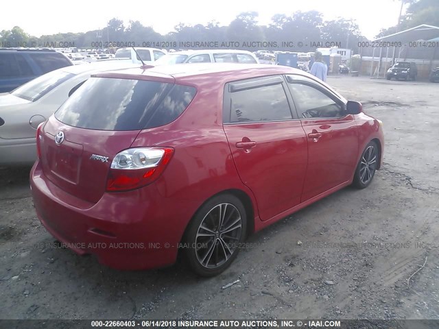 2T1KU40E59C012714 - 2009 TOYOTA COROLLA MATRIX  RED photo 4
