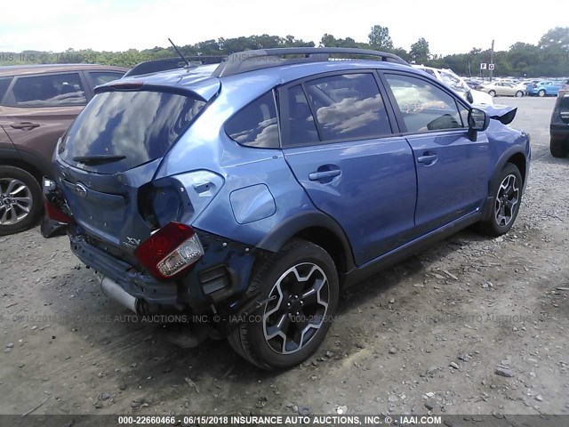 JF2GPAVC1E8331604 - 2014 SUBARU XV CROSSTREK 2.0 PREMIUM BLUE photo 4