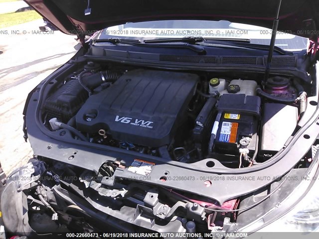 1G4GE5GV0AF181836 - 2010 BUICK LACROSSE CXS RED photo 10