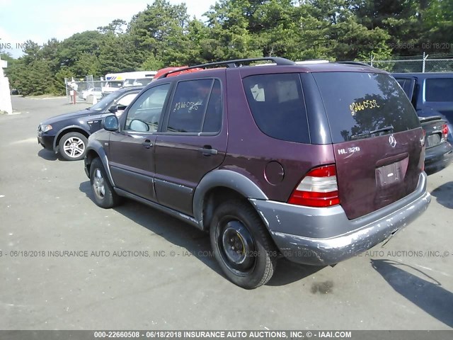 4JGAB54EXXA060305 - 1999 MERCEDES-BENZ ML 320 BURGUNDY photo 3