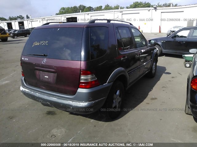 4JGAB54EXXA060305 - 1999 MERCEDES-BENZ ML 320 BURGUNDY photo 4