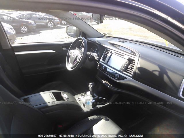 5TDJKRFH8FS122322 - 2015 TOYOTA HIGHLANDER XLE შავი ფოტო 5