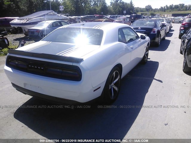 2C3CDZAT9FH822092 - 2015 DODGE CHALLENGER SXT WHITE photo 4