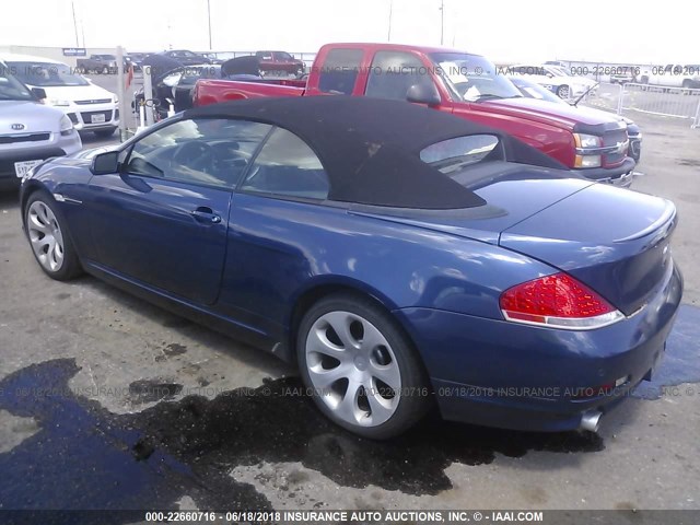 WBAEK73485B261036 - 2005 BMW 645 CI AUTOMATIC Bleu photo 3