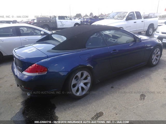 WBAEK73485B261036 - 2005 BMW 645 CI AUTOMATIC Bleu photo 4