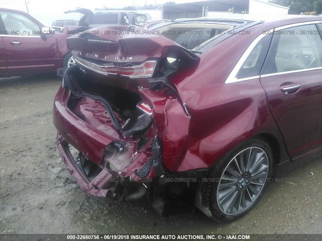 3LN6L2G94DR806474 - 2013 LINCOLN MKZ RED photo 6