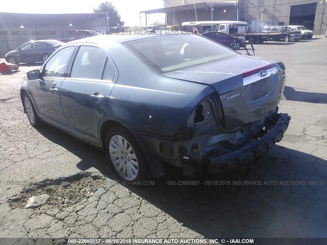 3FADP0L30CR416773 - 2012 FORD FUSION HYBRID BLUE photo 3