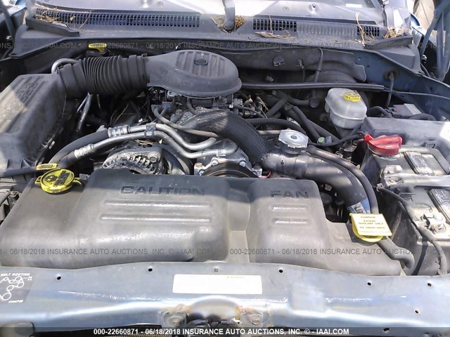 1B4HS48ZX2F211145 - 2002 DODGE DURANGO SLT BLUE photo 10