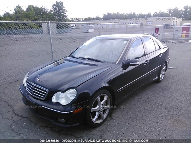 WDBRF52H37F932172 - 2007 MERCEDES-BENZ C 230 BLACK photo 2