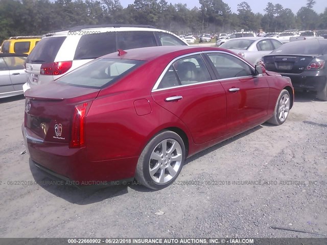 1G6AB5RA2D0112847 - 2013 CADILLAC ATS LUXURY RED photo 4