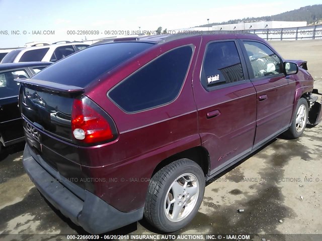 3G7DB03E14S567141 - 2004 PONTIAC AZTEK RED photo 4