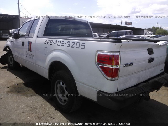 1FTEX1CM3BFB25094 - 2011 FORD F150 SUPER CAB WHITE photo 3