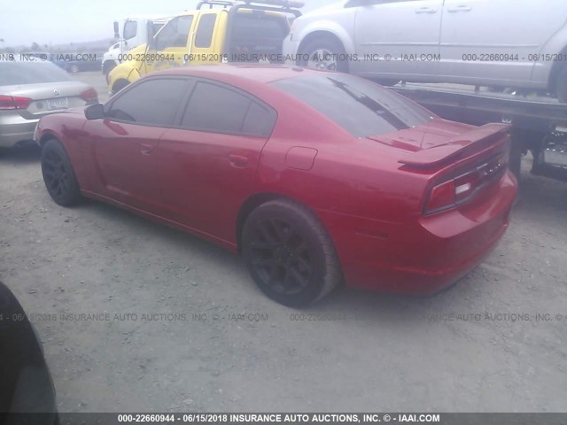 2B3CL3CG5BH536425 - 2011 DODGE CHARGER RED photo 3