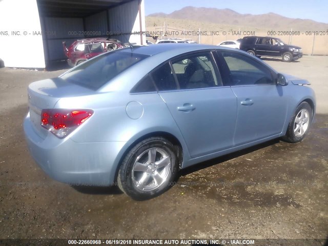 1G1PF5S98B7214243 - 2011 CHEVROLET CRUZE LT BLUE photo 4